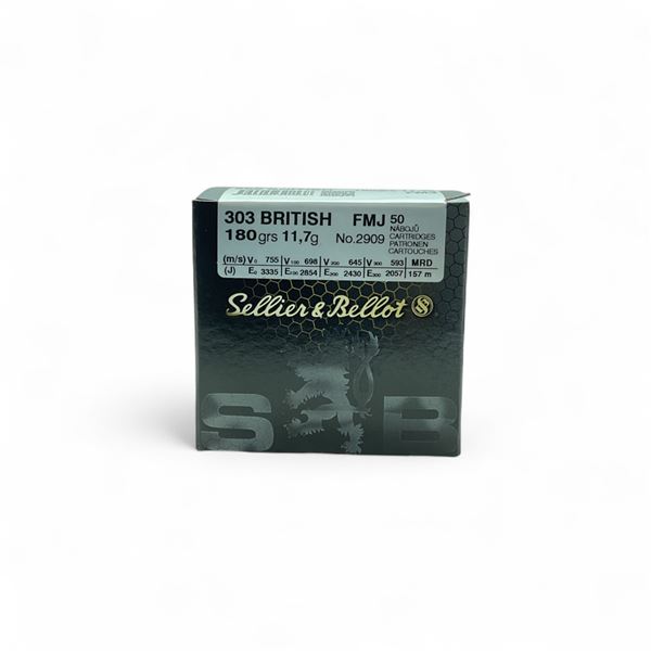 Sellier & Bellot 303 British, 180 Grain FMJ Ammunition, 50 Rounds