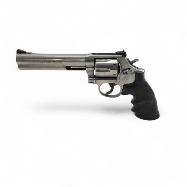 Smith & Wesson 686 Stainless Revolver .357 Magnum 6" Barrel Black Grips, Restricted