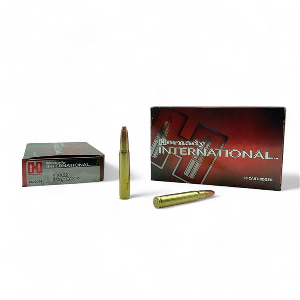 Hornady International 9.3x62, 250 Grain ECX Ammunition, 40 Rounds