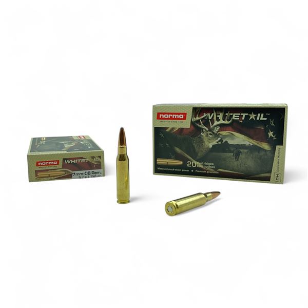 Norma Whitetail 7mm-08 Rem, 150 Grain Ammunition 40 Rounds