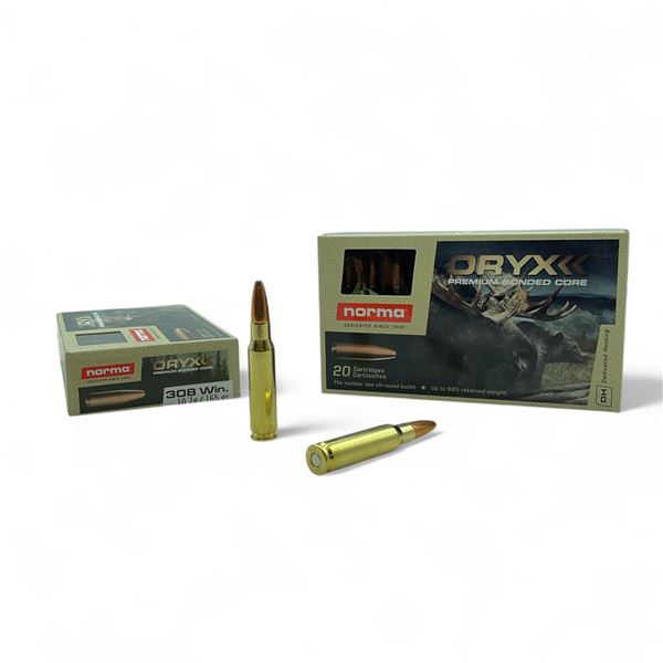 Norma Oryx 308 Win, 165 Grain Ammunition, 40 Rounds
