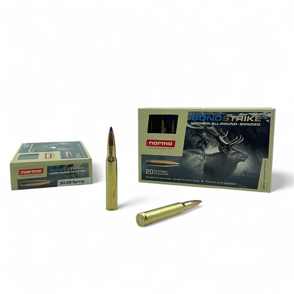 Norma Bond Strike Long Range Hunting 30-06 Spring., 180 Grain Ammunition, 40 Rounds