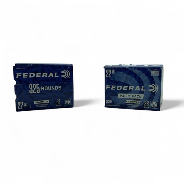Federal Champion .22 LR, 36 Grain Copper Plated Hollow Point Ammunition, 650 Rounds