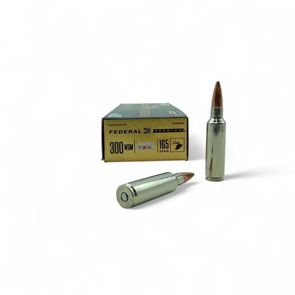 Federal Premium 300 WSM, 165 Grain Barnes TSX Ammunition, 20 Rounds