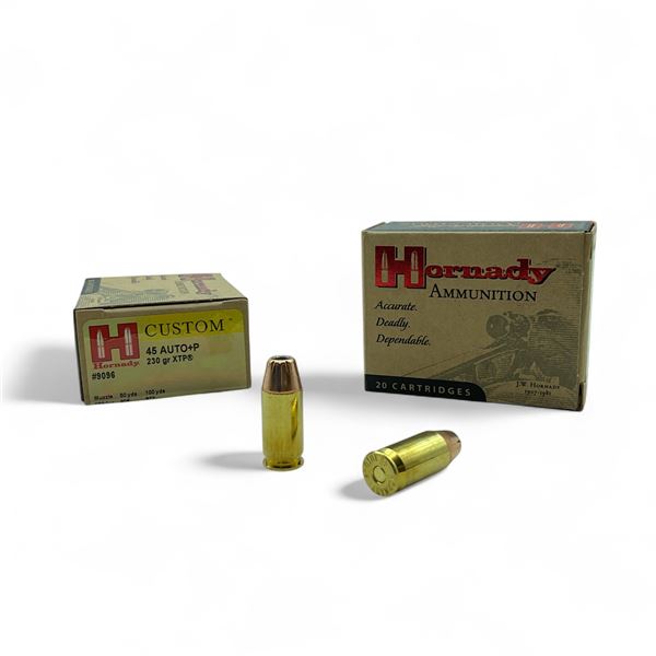 Hornady Custom 45 Auto+P, 230 Grain XTP Ammunition, 40 Rounds