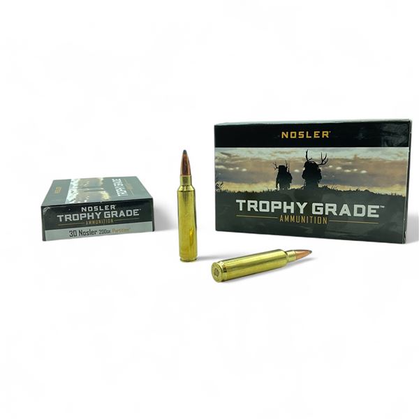 Nosler Trophy Grade 30 Nosler, 200 Grain Partition Ammunition, 40 Rounds