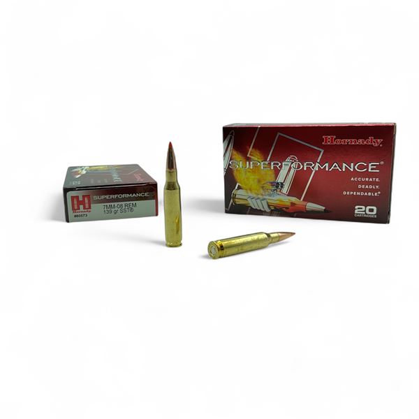 Hornady Superformance 7mm-08 Rem, 139 Grain SST Ammunition, 40 Rounds