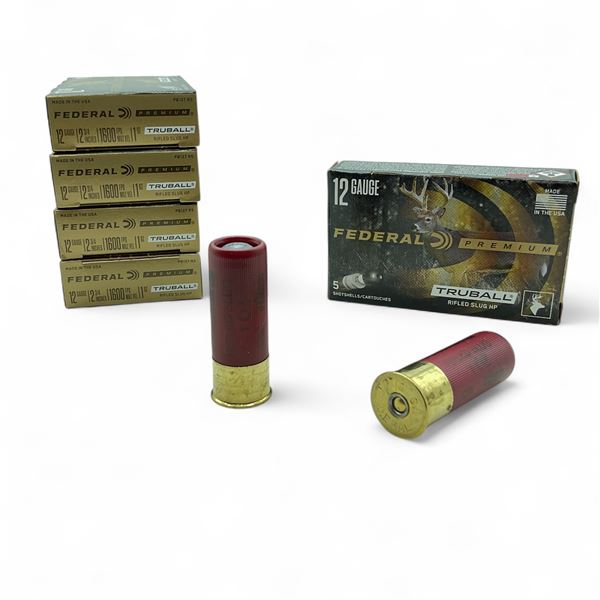 Federal Premium 12 Ga, 2-3/4", 1 oz TruBall Rifled Slug HP Ammunition, 25 Rounds