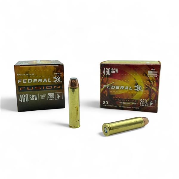 Federal Fusion 460 S&W, 260 Grain Bonded Soft Point Ammunition, 40 Rounds