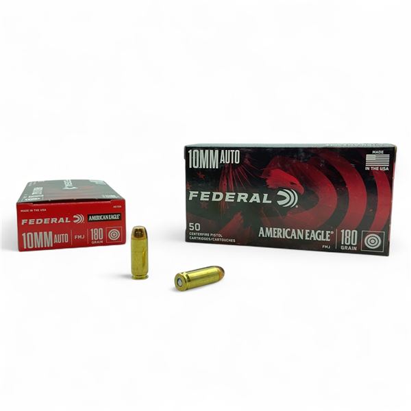 Federal American Eagle 10mm Auto, 180 Grain FMJ Ammunition, 100 Rounds