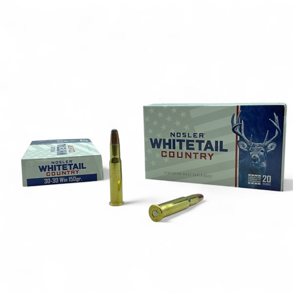 Nosler Whitetail Country 30-30 Win, 150 Grain Ammunition, 40 Rounds