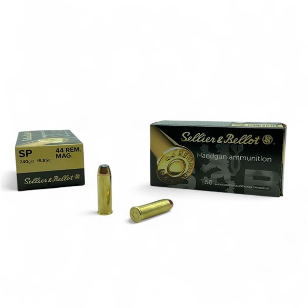 Sellier & Bellot 44 Rem Mag, 240 Grain SP Ammunition, 100 Rounds