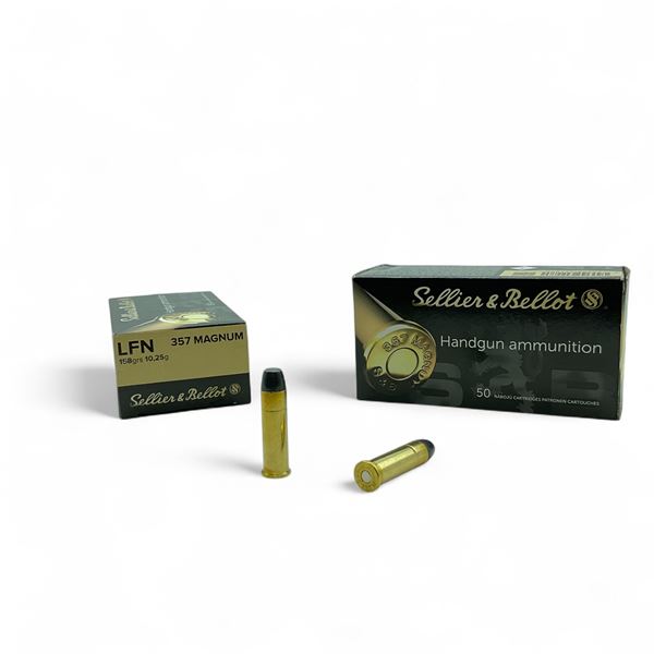Sellier & Bellot 357 Magnum, 158 Grain LFN Ammunition, 100 Rounds