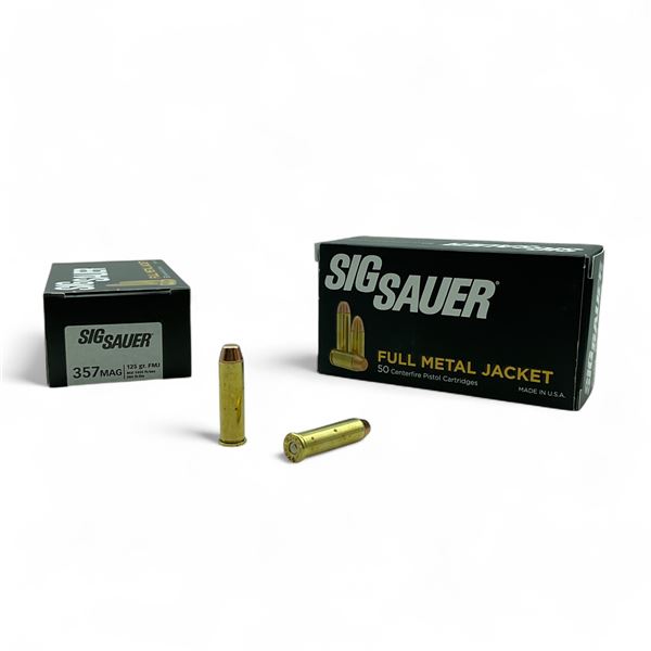 Sig Sauer 357 Mag, 125 Grain FMJ Ammunition, 100 Rounds