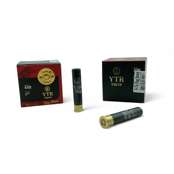 YTR Troy 410 Ga, 2-1/2", 1/4 oz Slug Storm Ammunition, 50 Rounds