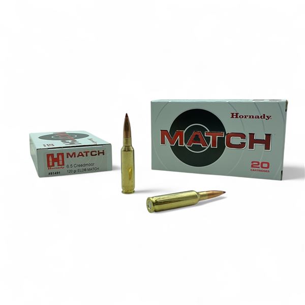 Hornady Match 6.5 Creedmoor, 120 Grain ELD Match Ammunition, 40 Rounds