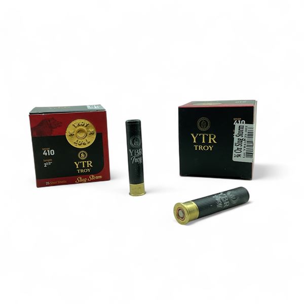 YTR Troy 410 Ga, 2-1/2", 1/4 oz Slug Storm Ammunition, 50 Rounds