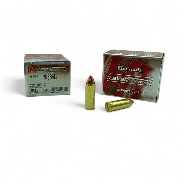 Hornady LeveRevolution 45 Colt, 225 Grain FTX Ammunition, 40 Rounds