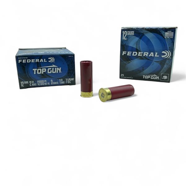 Federal Top Gun 12 Ga, 2-3/4", 1-1/8 oz, #7.5 Shot Ammunition, 50 Rounds