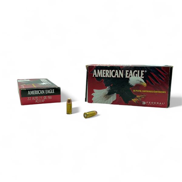Federal American Eagle 32 Auto, 71 Grain FMJ Ammunition, Approximately 97 Rounds