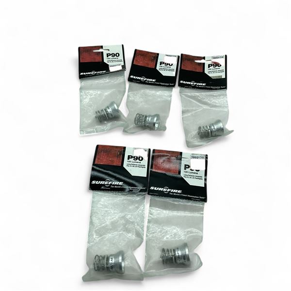 Sure Fire P90 Lamp/ Reflector Assembly, 105 Lumens for C3, D3, Z3 Flashlights X 5 Qty