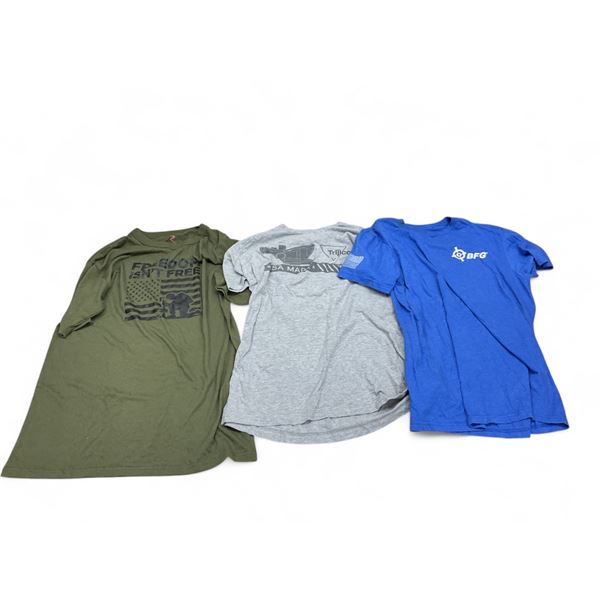 Assorted T-Shirts, Sizes Large X 2 Qty and Small X 1 Qty