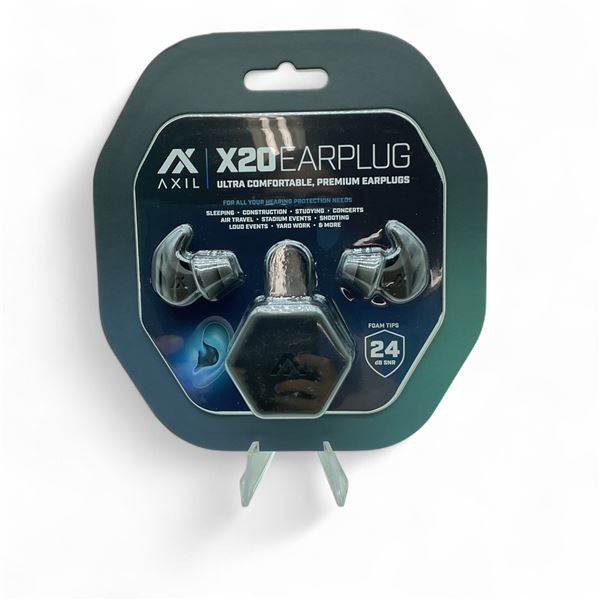 Axil X20 Ear Plugs, 19 NRR, Black
