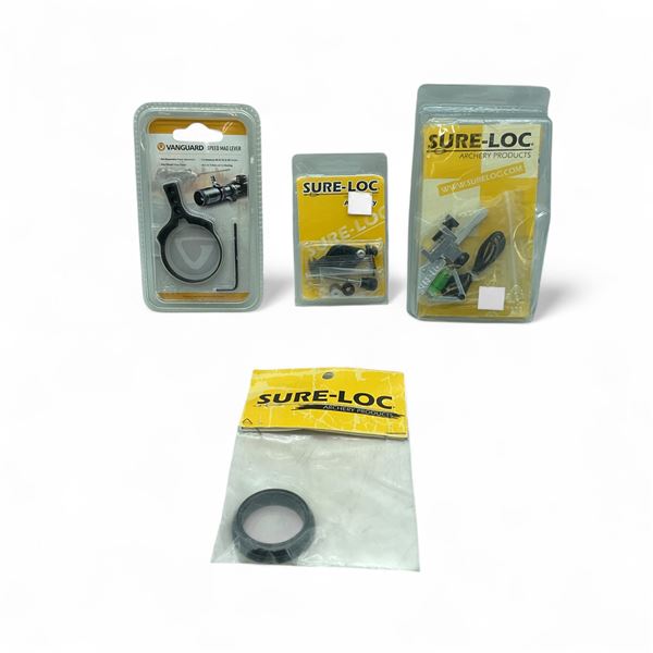 Assorted Sure-Loc Archery Accessories/ Parts and Vanguard Speed Mag Lever for RS, IV, VI Models