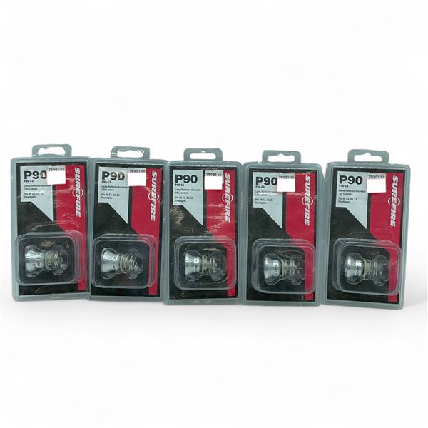 Sure Fire P90 Lamp/ Reflector Assembly, 105 Lumens for C3, D3, Z3 Flashlights X 5 Qty