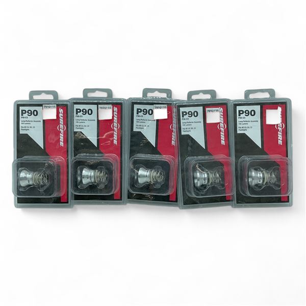Sure Fire P90 Lamp/ Reflector Assembly, 105 Lumens for C3, D3, Z3 Flashlights X 5 Qty