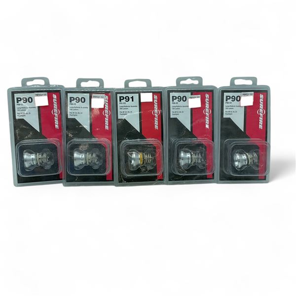 Sure Fire P90 and P91 Lamp/ Reflector Assembly X 5 Total Qty