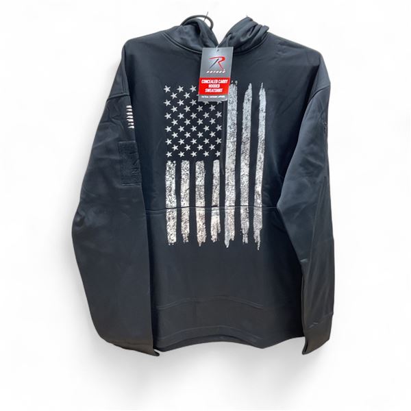 Rothco Concealed Carry Hoodie, U.S Flag, Size: Large