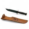 Image 1 : United States Marine Corps Fixed Blade Knife, 6.5" Blade with Leather Sheath
