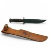 Image 2 : United States Marine Corps Fixed Blade Knife, 6.5" Blade with Leather Sheath