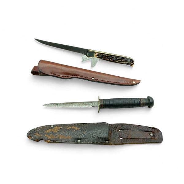 William Rodgers 4.25" Fixed Blade Knife and Uncle Henry Schrade 5" Fixed Blade Knife