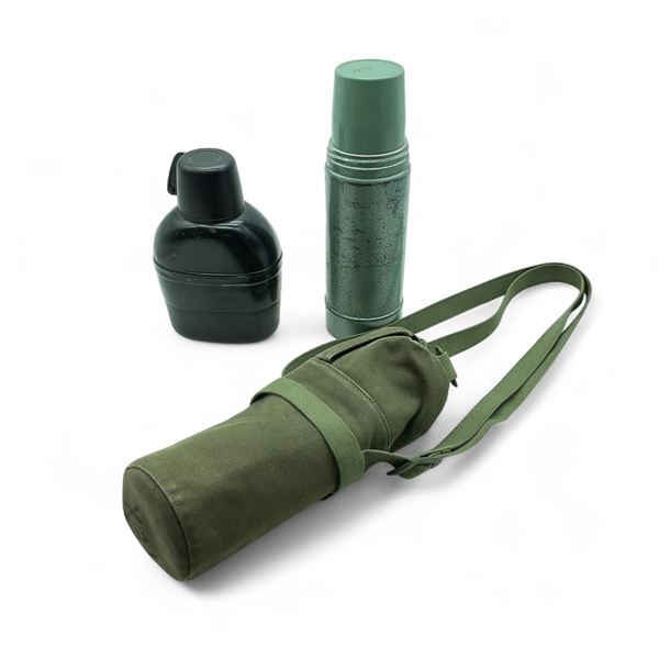 Canadian Army Thermos and Stanley Thermos with Case