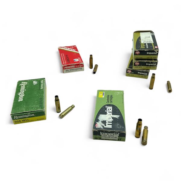Assorted .308 Win Brass, 120 Qty