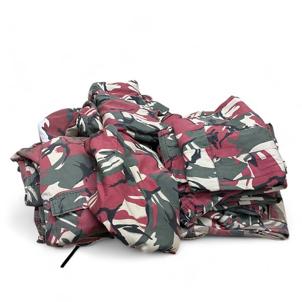 Red Camo Combat Shirt and Pants, Sizes: Medium Large and Extra-Large