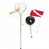 Image 1 : Diver Down Flag, 72" Long Handle Fishing Net and 31" Short Handle Fishing Net