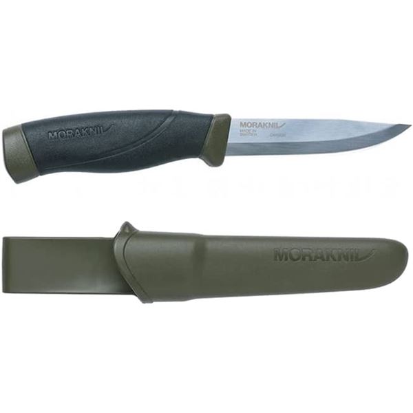 Morakniv Companion Heavy Duty, 4.1" Fixed Blade Knife with Sheath, Green, New