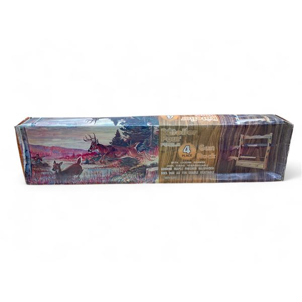 World Famous 4-Gun Hardwood Rack with Drawer