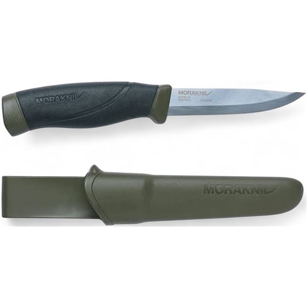 Morakniv Companion Heavy Duty, 4.1" Fixed Blade Knife with Sheath, Green, New
