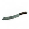 Image 1 : Fixed 10.5" Damascus Blade Knife with Leather Sheath