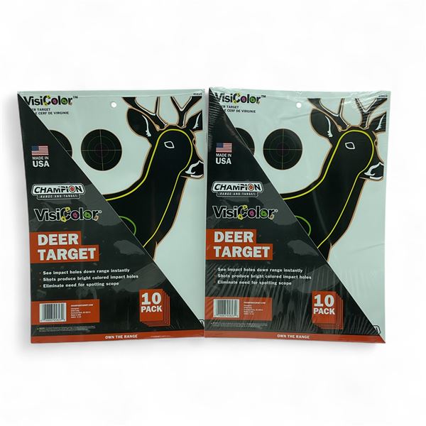 Champion Visicolor Deer Target, 13" x 18", 10 Pack X 2 Qty, New
