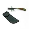Image 1 : Damascus 3.25" Blade Folding Razor with Leather Sheath