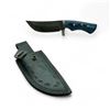 Image 1 : Fixed Damascus 4" Blade Knife with Leather Sheath