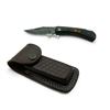 Image 1 : Folding Damascus 2.75" Blade Knife with Leather Sheath