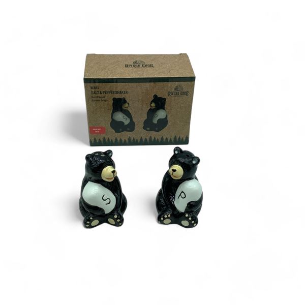 River's Edge Bear Salt and Pepper Shaker, New