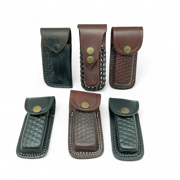 Assorted Leather Belt Pouches X 6 Qty