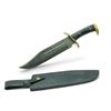 Image 1 : Fixed 10" Damascus Blade Bowie Knife with Leather Sheath